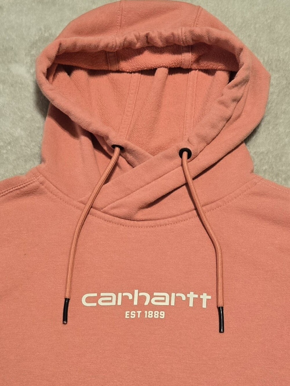 Carhartt Force Rose Coral Hooded Sweatshirt Relaxed Fit Womens Size M (8-10)
